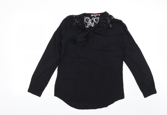NEXT Womens Black Floral  Basic Blouse Size 10