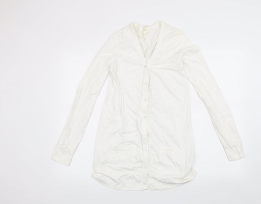 Preworn Womens White   Cardigan Sweatshirt Size M