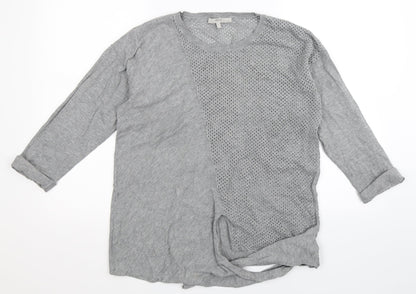 Front view of Next women’s grey knit jumper, size UK 16