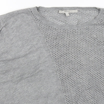 Close-up detail of Next women’s grey knit jumper, size UK 16
