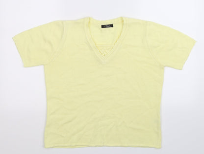Additional front view of Bonmarché women’s yellow knit jumper, size S