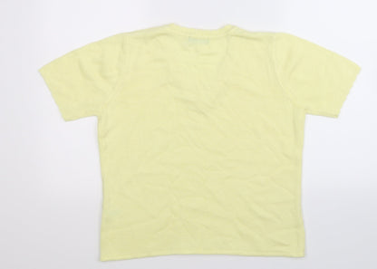 Back view of Bonmarché women’s yellow knit jumper, size S
