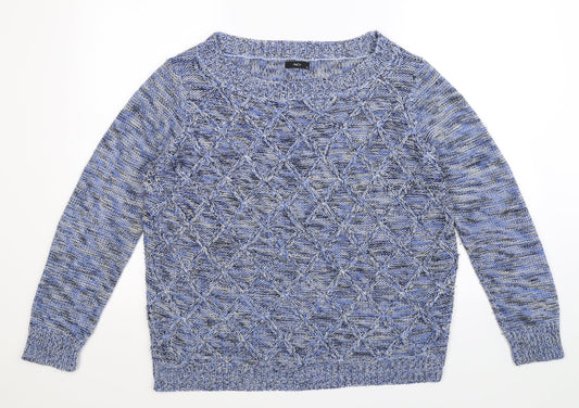 M&Co Womens Blue  Knit Pullover Jumper Size 18