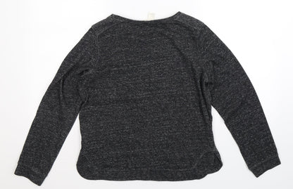 Back view of H&M women’s grey pullover sweatshirt, size S