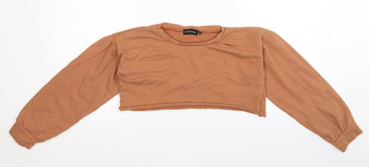 PRETTYLITTLETHING Womens Beige   Pullover Sweatshirt Size 8  - Cropped