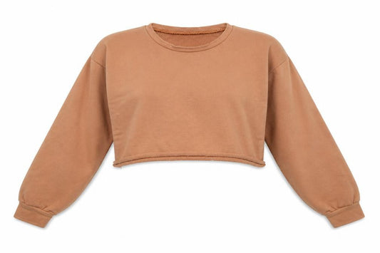 PRETTYLITTLETHING Womens Beige   Pullover Sweatshirt Size 8  - Cropped