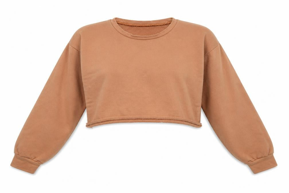 PRETTYLITTLETHING Womens Beige   Pullover Sweatshirt Size 8  - Cropped