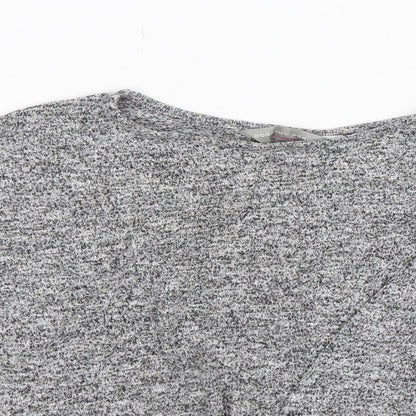 Close-up detail of Dorothy Perkins women’s grey knit jumper, size UK 6