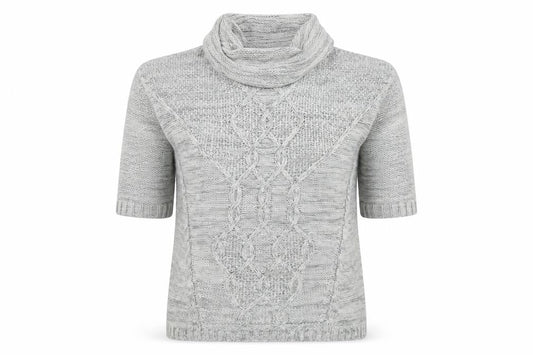 Front view of Oasis women’s grey knit jumper, size M