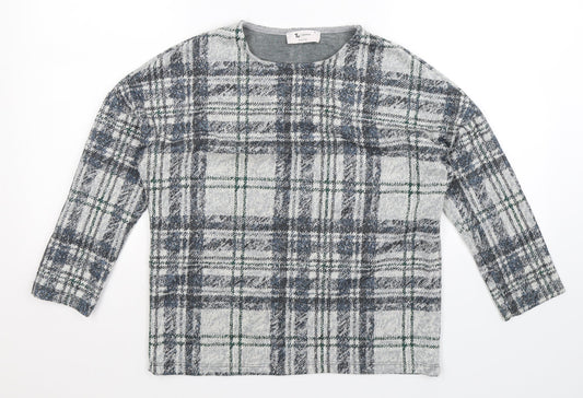 TU Womens Grey Check  Pullover Jumper Size 8