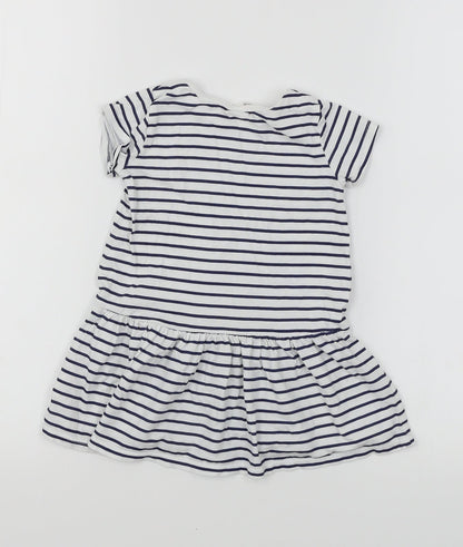 Back view of H&M Baby White Pinstripe A-Line, size 12, Months - Cloud Print