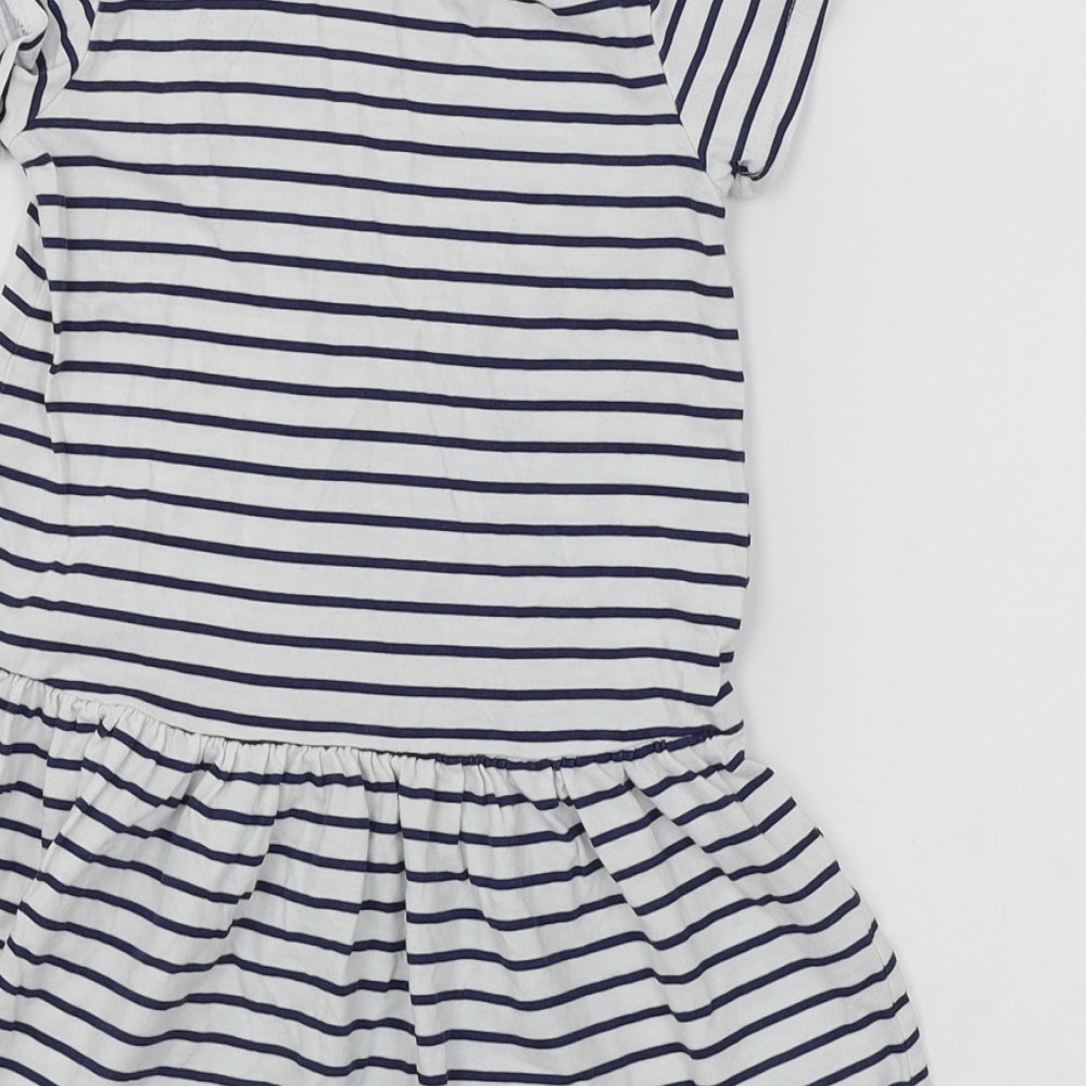 H&M Baby White Pinstripe  A-Line  Size 12 Months  - Cloud Print