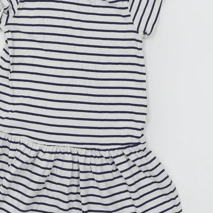Brand and care label for H&M Baby White Pinstripe A-Line, size 12, Months - Cloud Print
