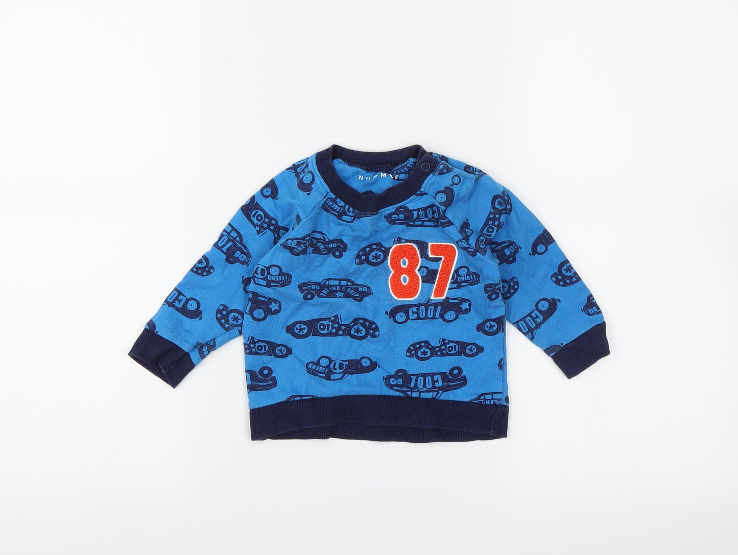 Nutmeg Baby Blue   Pullover Jumper Size 6-9 Months  - Cars