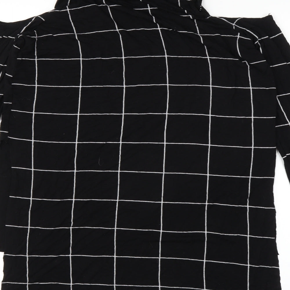Select Womens Black Striped  Basic T-Shirt Size 12