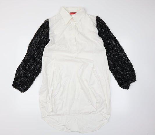 embroideries gallery Womens White   Basic Blouse Size L