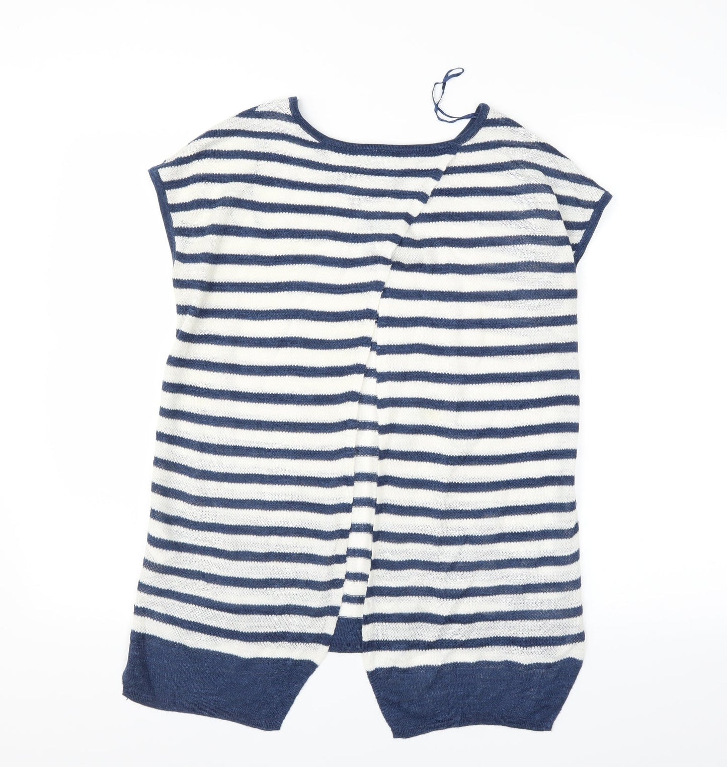 NEXT Womens White Striped  Basic T-Shirt Size 8