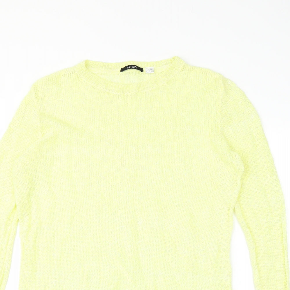 ESMARA Womens Yellow  Knit Pullover Jumper Size 14