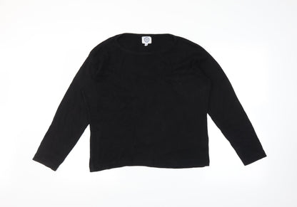 Front view of Style Quality Value women’s black basic t-shirt, size UK 18