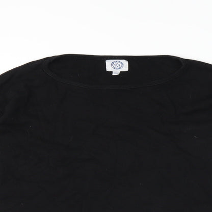 Close-up detail of Style Quality Value women’s black basic t-shirt, size UK 18