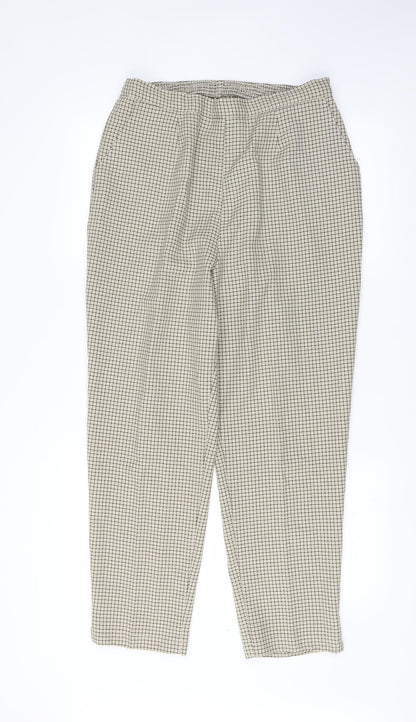Additional front view of Preworn women’s white trousers, size UK 18, 27-inch leg