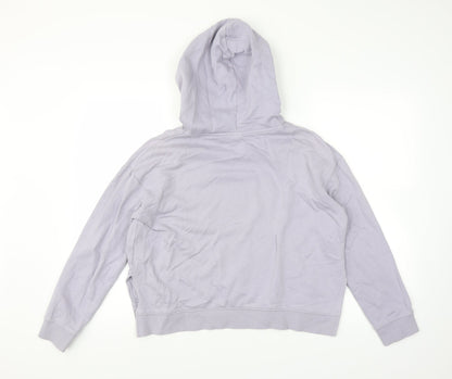 Back view of H&M women’s purple pullover hoodie, size M