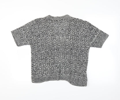 Back view of Pulse women’s grey knit cardigan jumper, size S