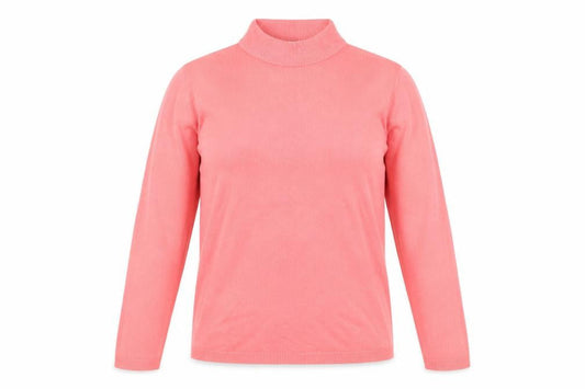 Front view of Papaya women’s pink jumper, size UK 14