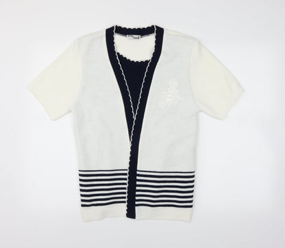 Additional front view of Hand to Hand women’s white jumper, size M