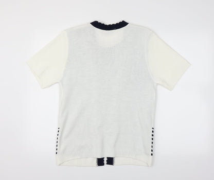 Back view of Hand to Hand women’s white jumper, size M