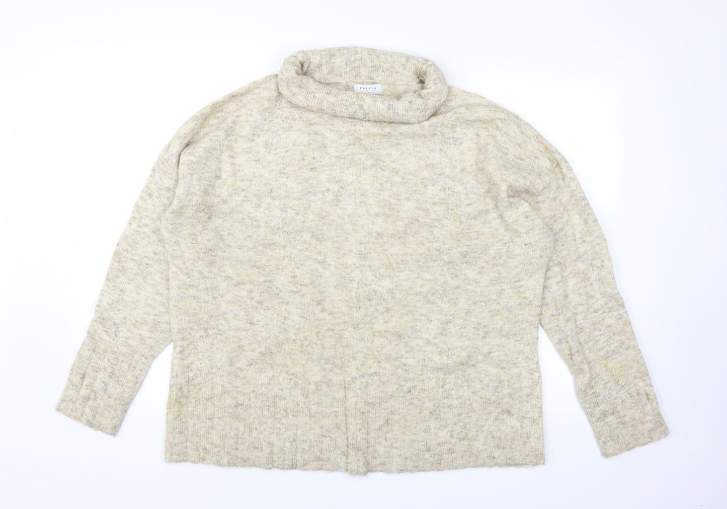 Papaya Womens White  Knit Pullover Jumper Size L