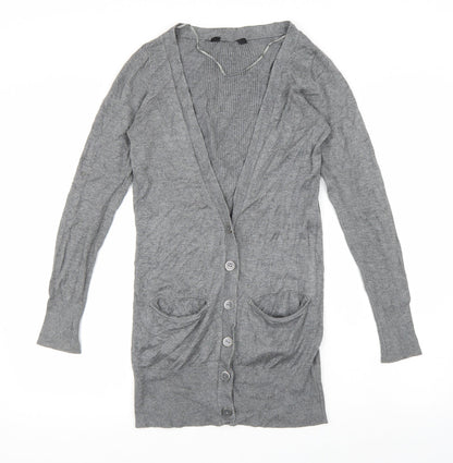 Additional front view of George women’s grey cardigan jumper, size UK 8