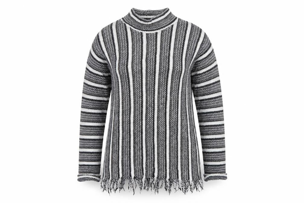 Topshop Womens Black Striped  Pullover Jumper Size 10