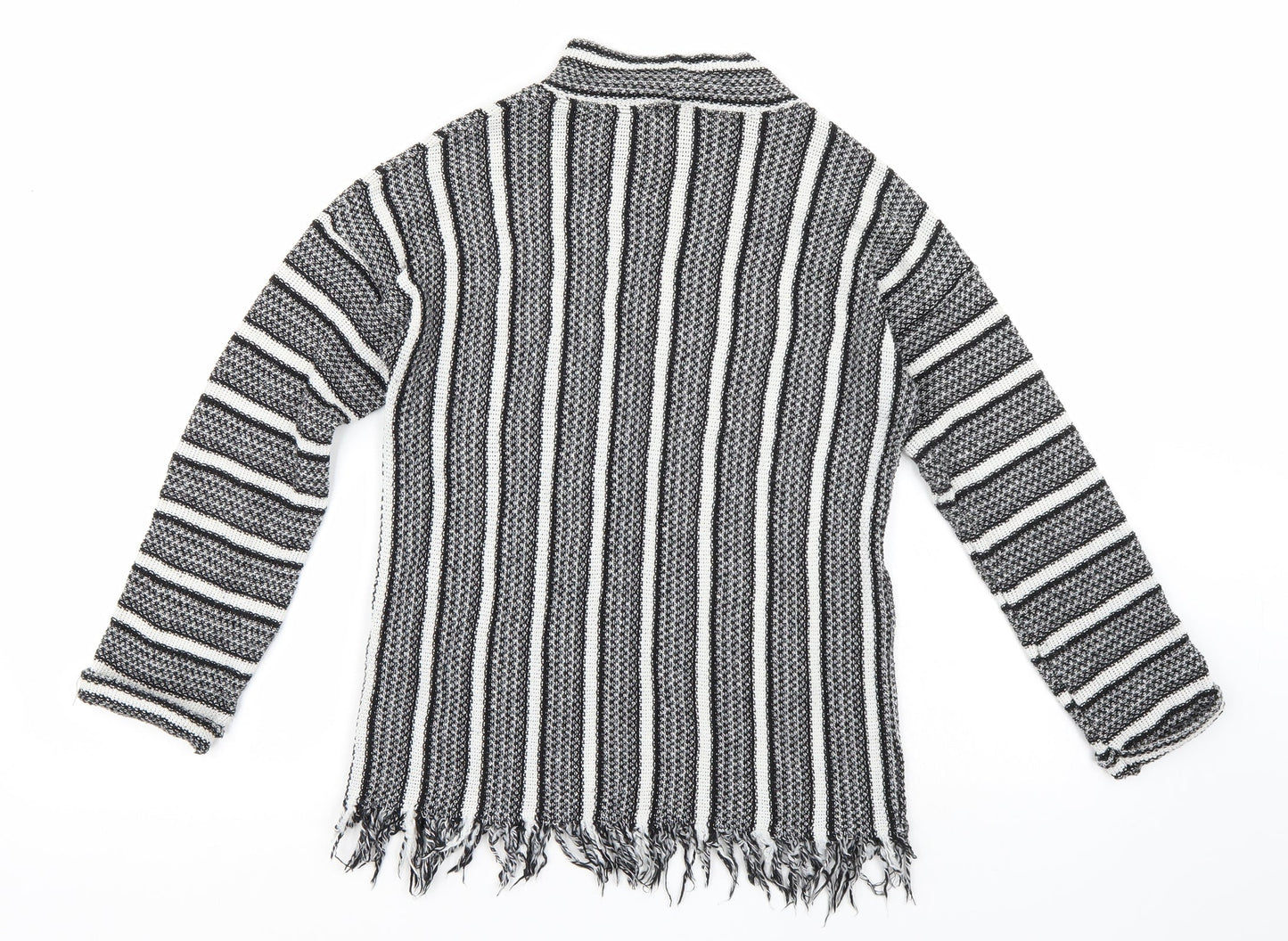 Topshop Womens Black Striped  Pullover Jumper Size 10