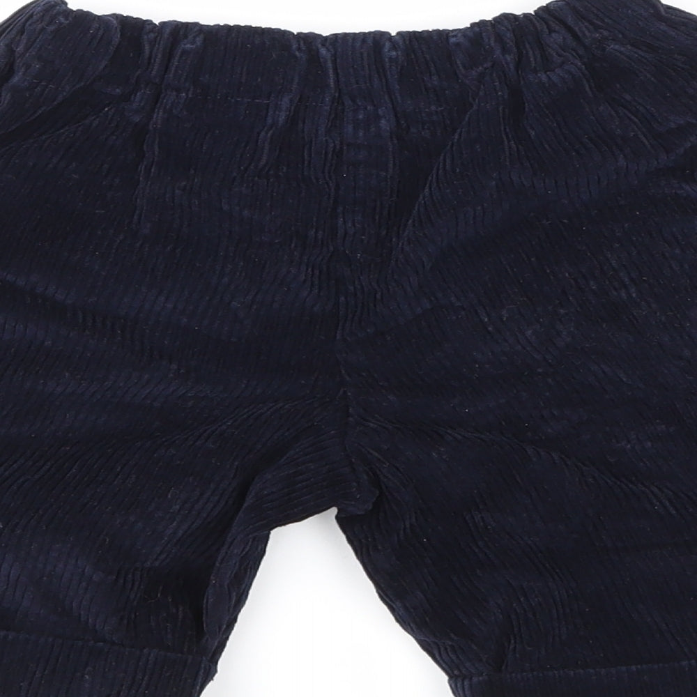Preworn Womens Blue  Corduroy Hot Pants Shorts