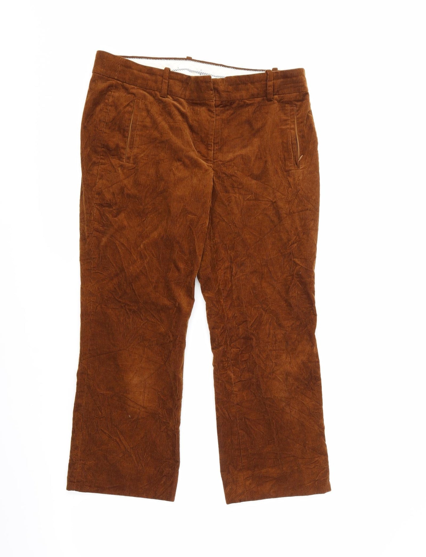 Preworn Womens Brown  Corduroy Cropped Jeans Size 32 L23 in
