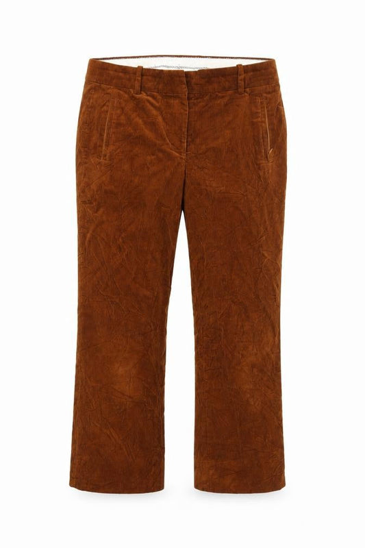 Preworn Womens Brown  Corduroy Cropped Jeans Size 32 L23 in