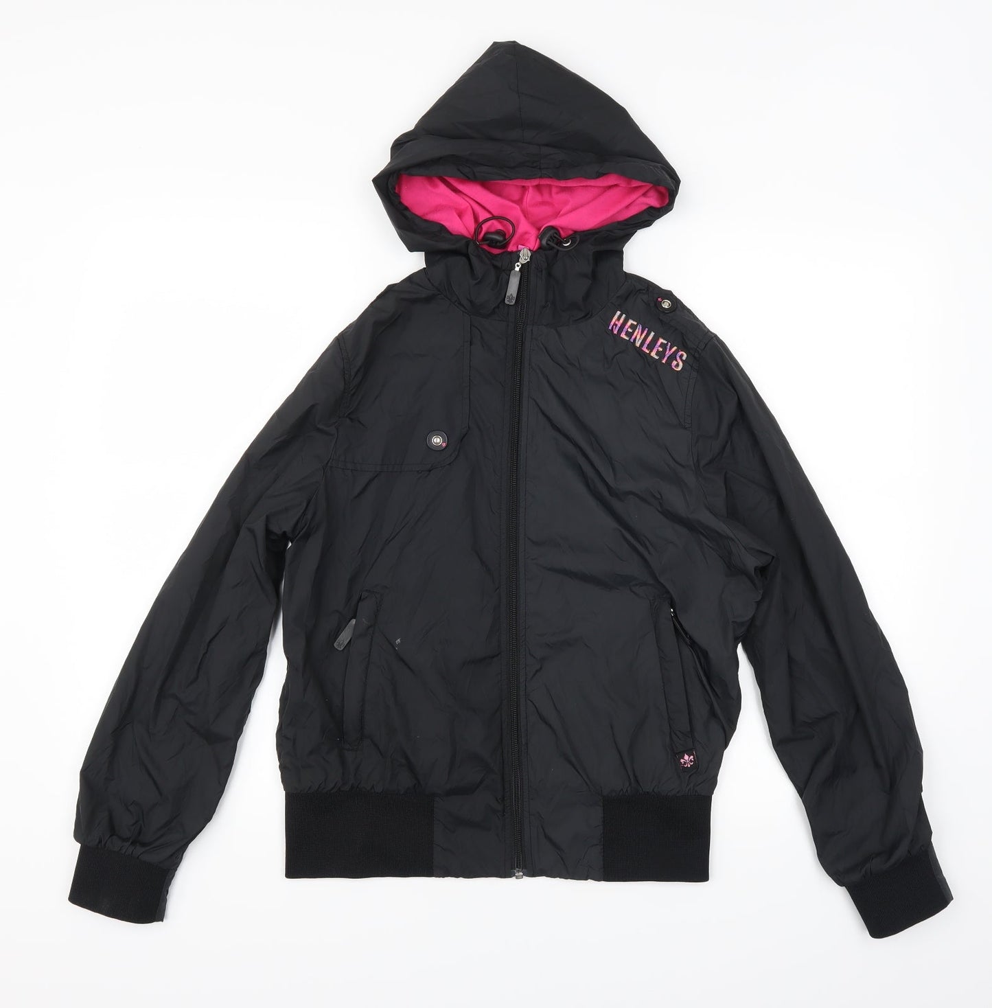Henleys Womens Black   Varsity Jacket Coat One Size  - size 1