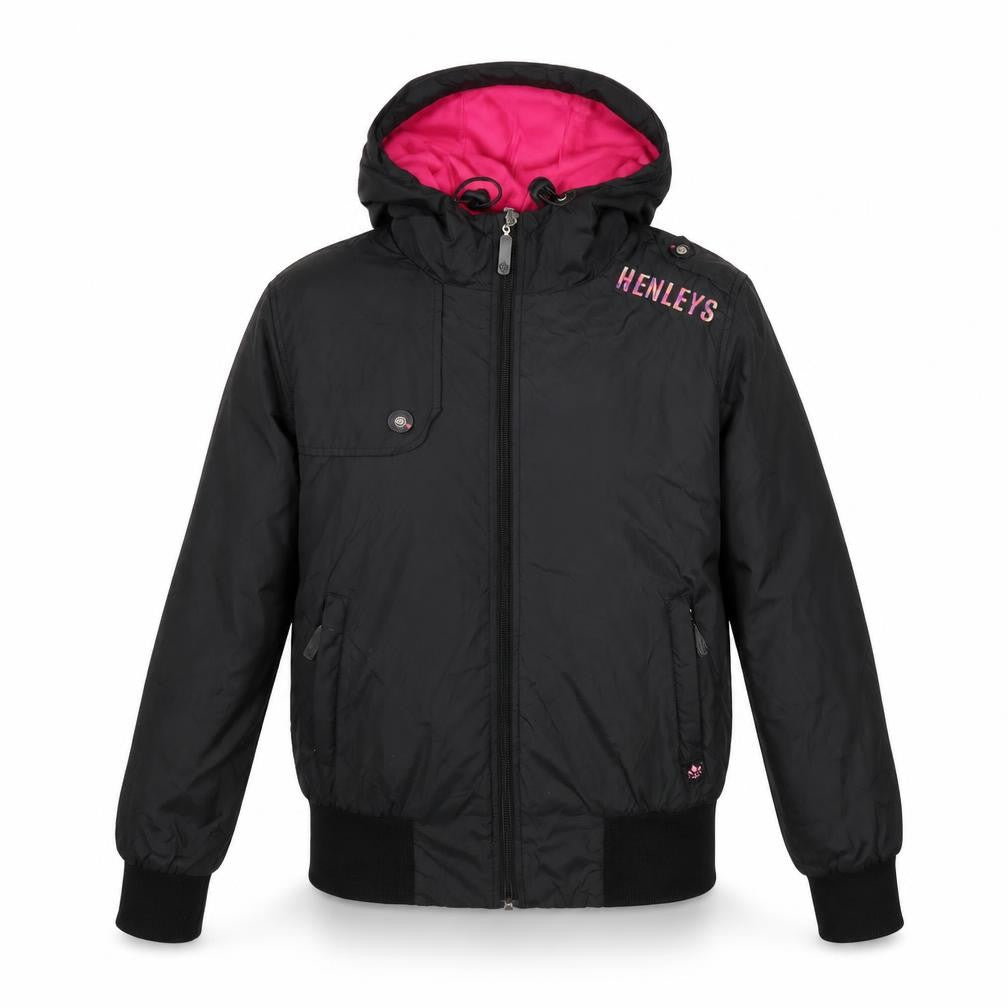 Henleys Womens Black   Varsity Jacket Coat One Size  - size 1