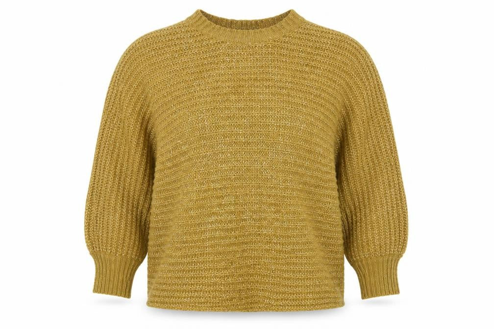 Per Una Womens Yellow   Henley Jumper Size 14