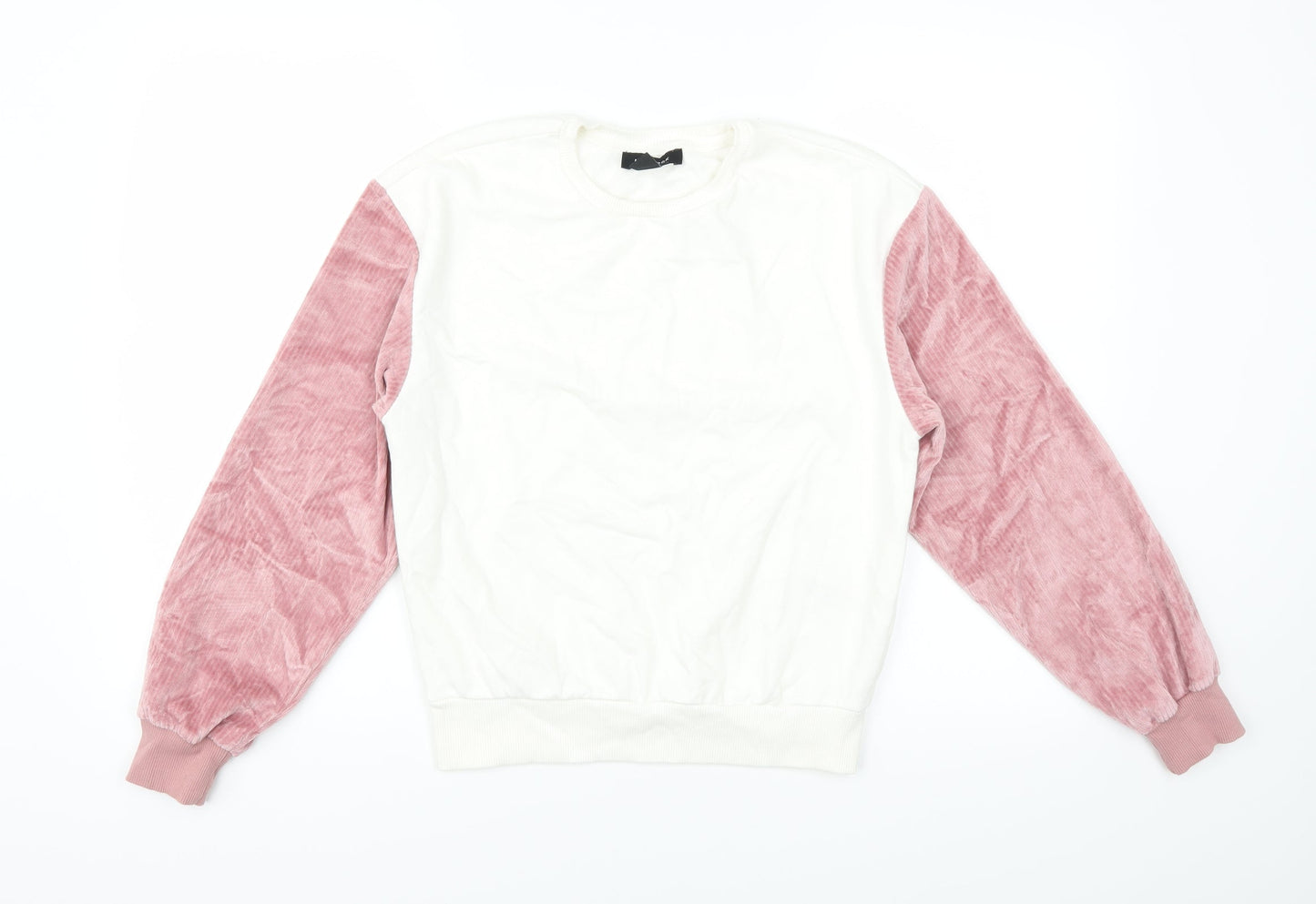 New Look Womens White  Corduroy Pullover Jumper Size 6