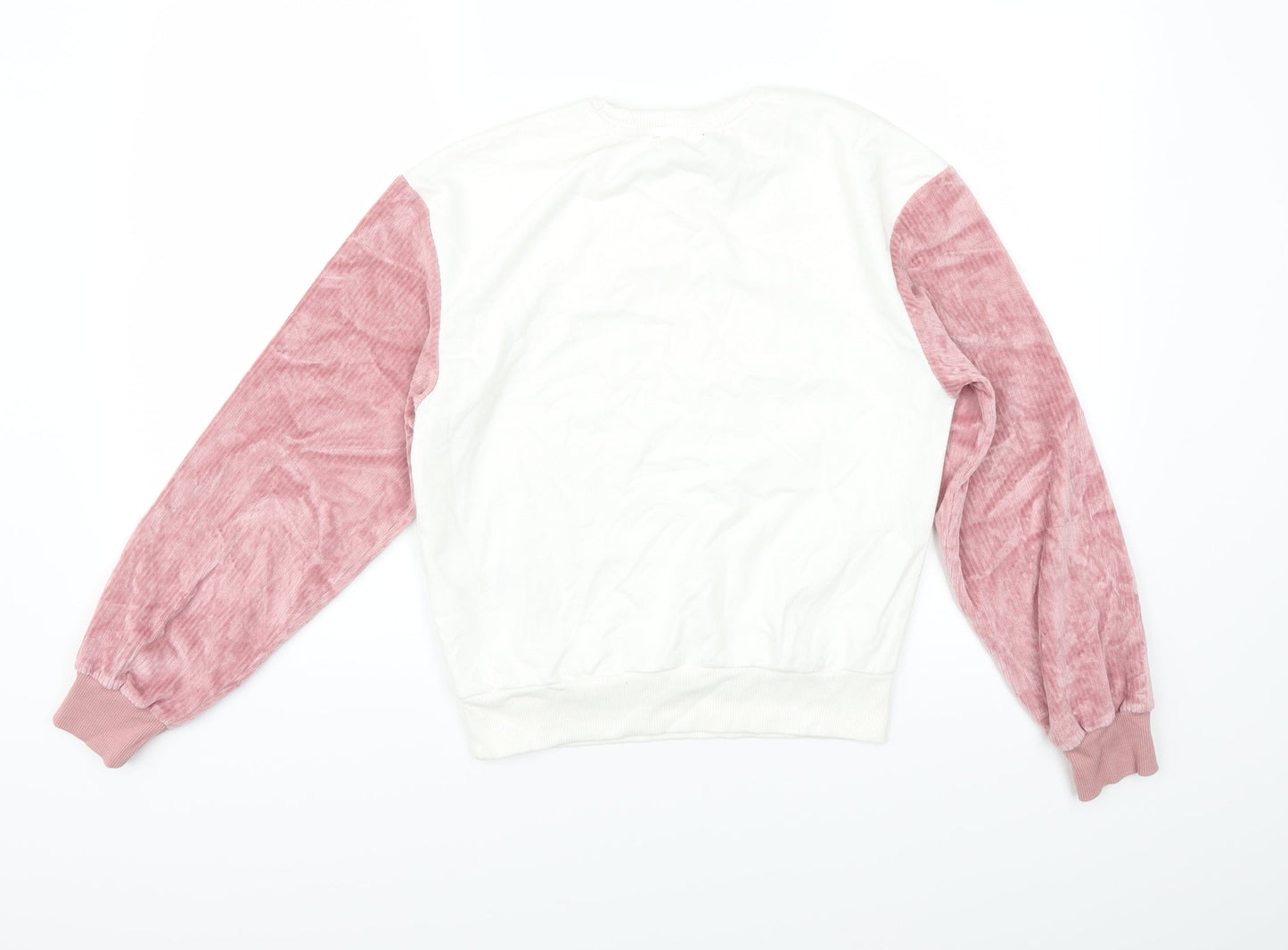 New Look Womens White  Corduroy Pullover Jumper Size 6