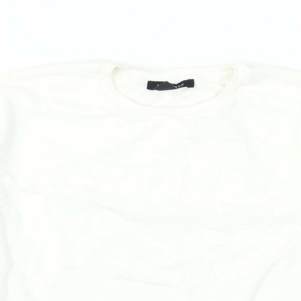 New Look Womens White  Corduroy Pullover Jumper Size 6