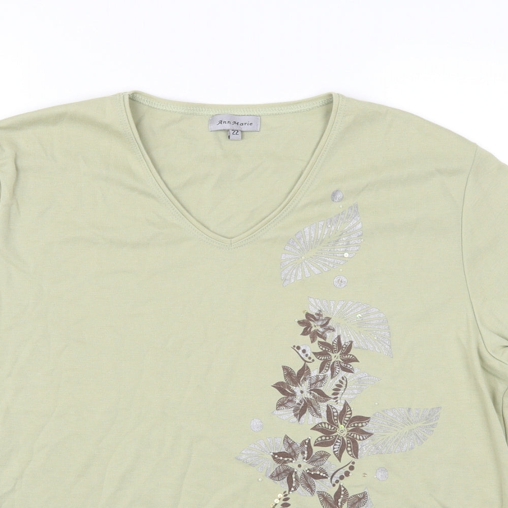 Anne marie Womens Green   Basic T-Shirt Size 22
