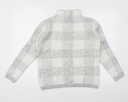 Additional front view of Peacocks women’s grey plaid jumper, size M