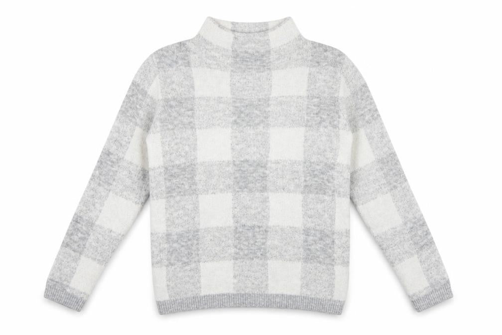 Peacocks Womens Grey Plaid  Pullover Jumper Size M