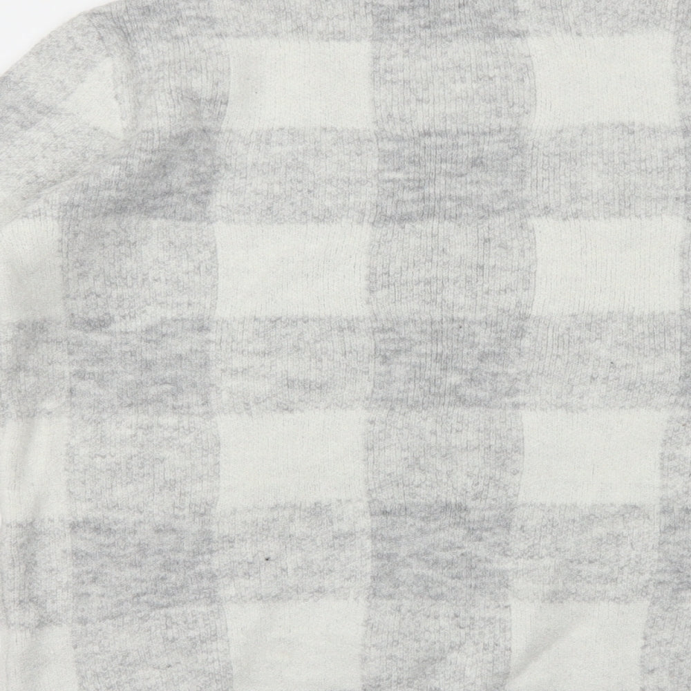 Peacocks Womens Grey Plaid  Pullover Jumper Size M
