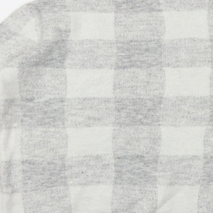 Brand and care label for Peacocks women’s grey plaid jumper, size M