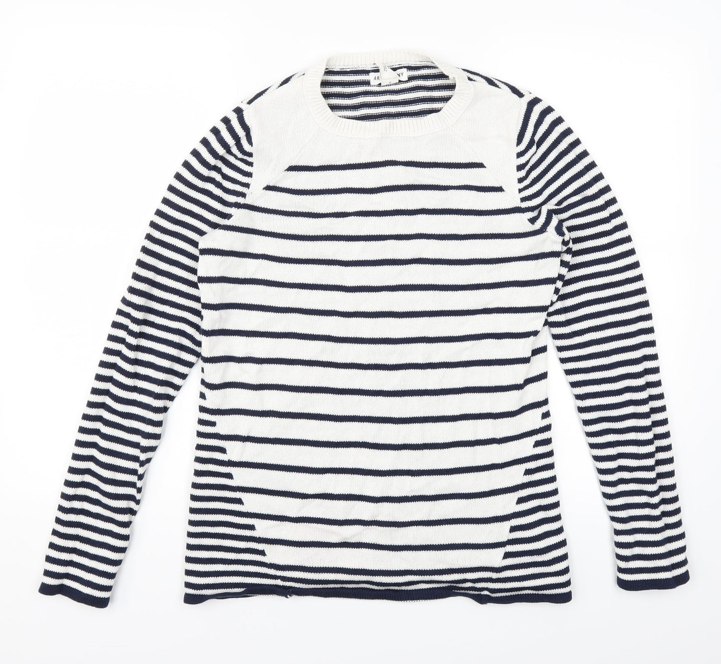 artisan NY Womens Blue Striped  Pullover Jumper Size M