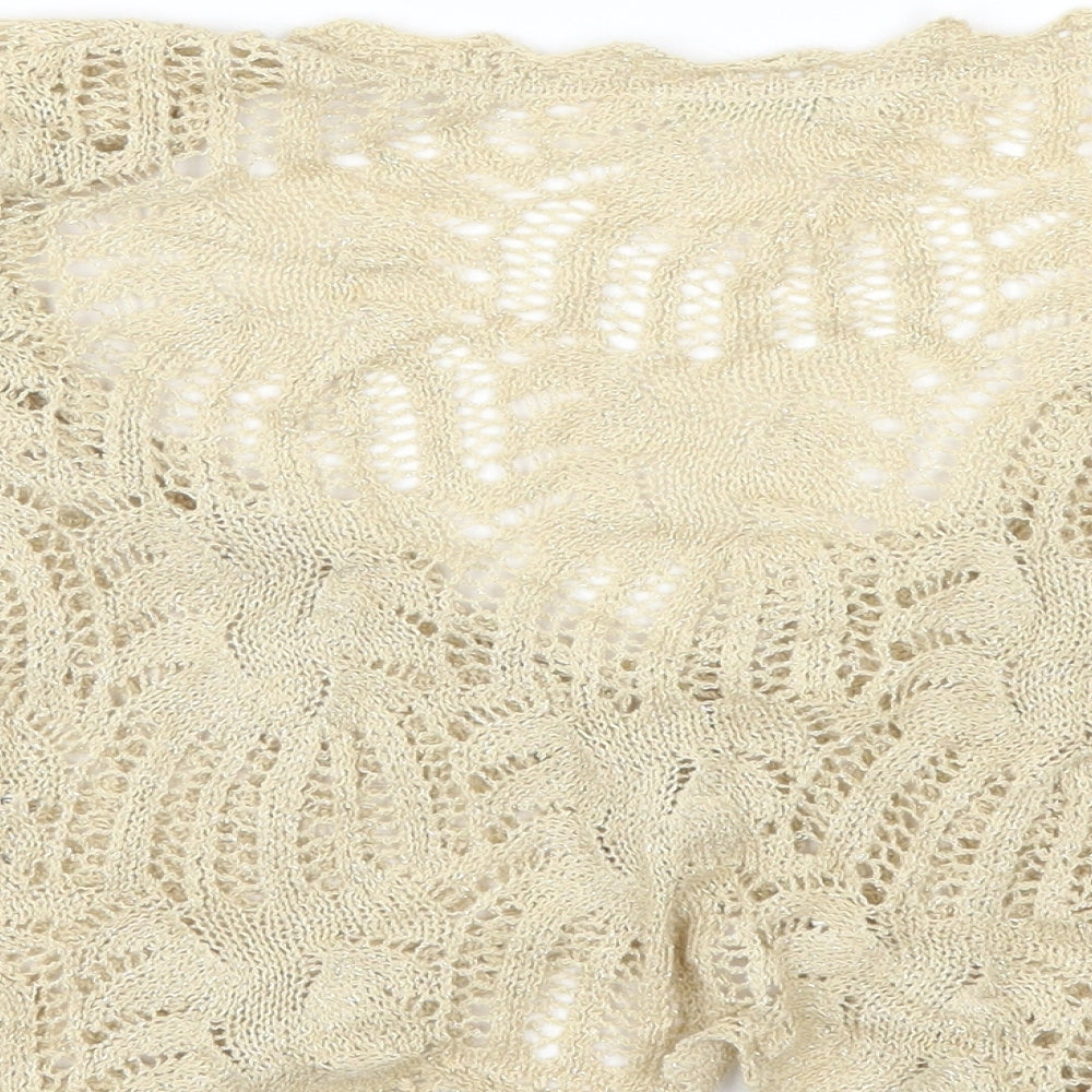 Marks and Spencer Womens Beige   Cardigan Jumper Size 12  - see through